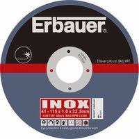 ERBAUER Thin Metal Cutting Discs 115 x 1 x 22.2mm Pack of 10