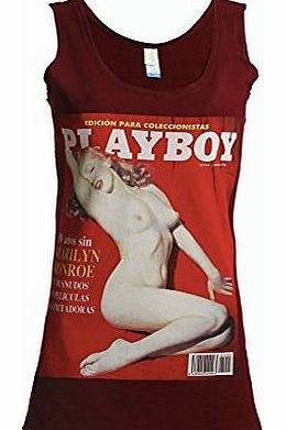 Eron Apparel Womens Marilyn Monroe Playboy Cover Tank Top Vest Cardinal Red Medium