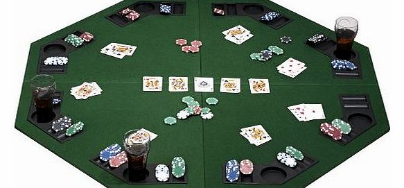 eSecure 1.2m/48`` Large Poker Table Top for 8 Players with Poker Chip Trays and Drink Holders (Foldable)