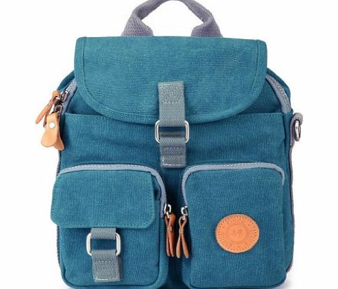 Eshow Womens Casual Canvas Daypack Backpack, Blue