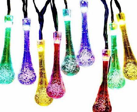 esonstyle Solar String Lights, isightguard 30 LED Waterproof Water Drop Outdoor Solar String Lights,Solar Powered Globe Fairy String Lights for Outside Yard, Garden, Home, Path,Chrismas, Landscape (multicolor)