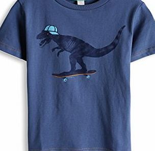 Esprit  Boys 035EE8K002 Dino Plain T-Shirt, Blue Ribbon, 8 Years (Manufacturer Size:128 )