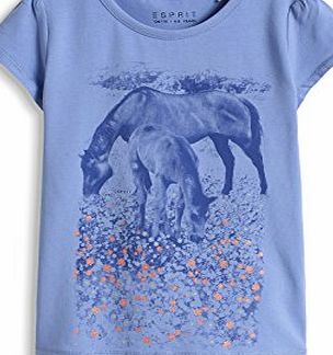 Esprit  Girls Horse T-Shirt, Blue Violet, 4 Years (Manufacturer Size:104 )