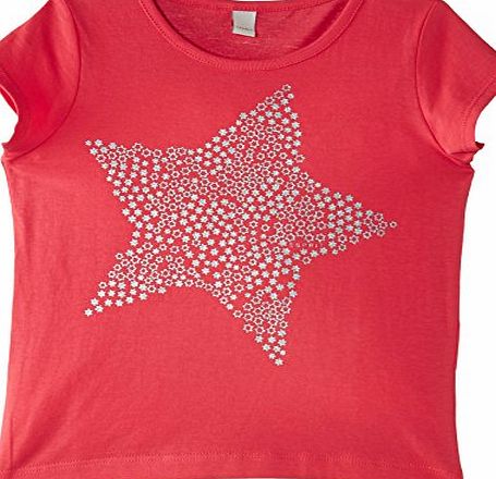 Esprit  Girls Star T-Shirt, Coral Red, 8 Years (Manufacturer Size:128 )