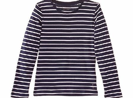 Esprit Girls 114EE7K002 Striped T-Shirt, Plum Blue, 6 Years (Manufacturer Size:116 )