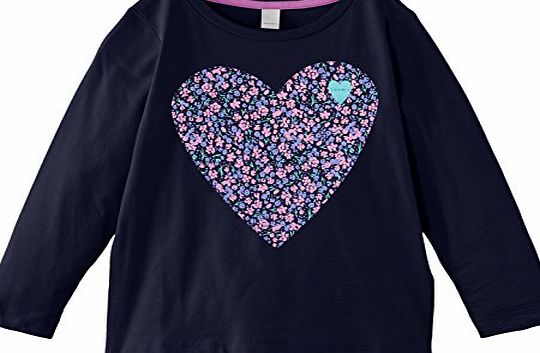Esprit Girls Heart T-Shirt, Cinder Blue, 8 Years (Manufacturer Size:128 )