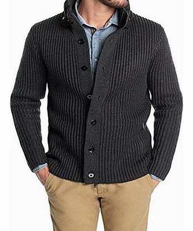 Esprit Mens Funktional Mit Kapuze Hooded Long Sleeve Cardigan, Grey (Granit Melange 152), X-Large