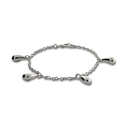 Essential Silver Dangling Teardrop Sterling Silver Bracelet