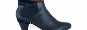 Esska Lola navy leather and suede ankle boots