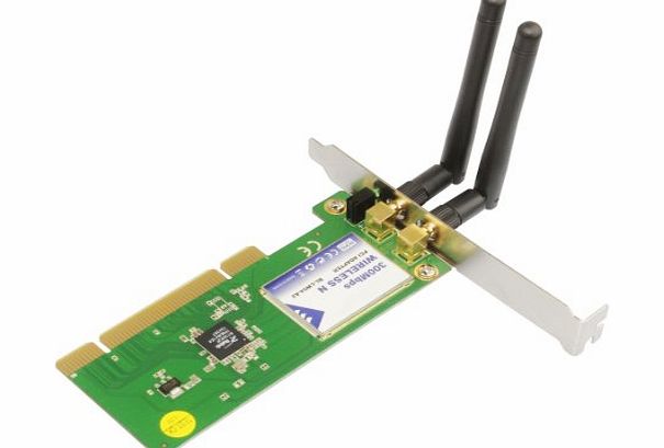 eSynic Dual Antenna 300Mbps Wireless N PCI Adapter-300M Wireless PCI Adapter Card Wifi Network Adaptor for Desktop PC Compatible with IEEE 802.11N/ G/ B
