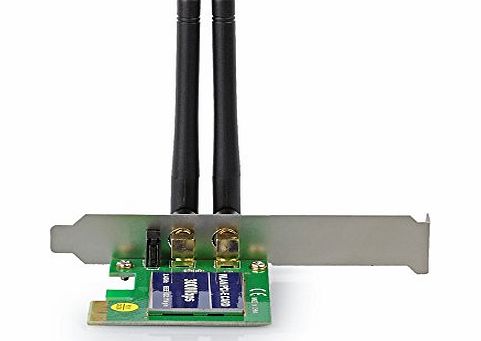 eSynic Dual Antenna 300Mbps Wireless N PCI-E Network Adapter Card Wifi Adaptor for Desktop PC Compatible with 802.11b/g/n