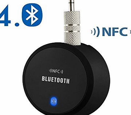 eSynic NFC-Enabled Bluetooth 4.0 A2DP APTx Audio Stereo Receiver Music Adapter Hands free Car Kit For iPhone 6 6 Plus iPod iPad Samsung HTC Smartphone Bluetooth Laptop Tablet PC-Support Your Home Hif