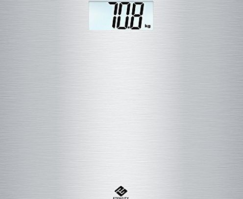 Etekcity 400lb/180kg High Precision Bathroom scale, Stainless Steel Digital Body Weight Scale with Step-On Technology, Large Platform amp; Clear Backlight Display, Slim Design, Silver