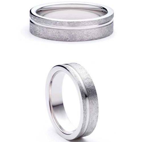4mm Medium Court Eterno Wedding Band Ring In 9 Ct White Gold