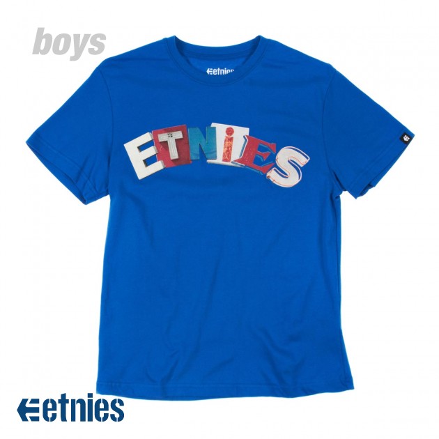 Boys Etnies Signage Arch T-Shirt - Royal