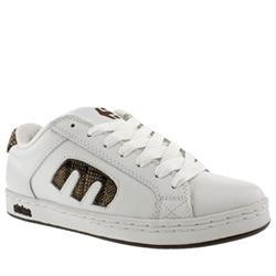 Male Digit Leather Upper in White and Brown