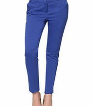 Blue pure cotton slim-fit trousers
