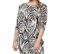 Zebra print short mid-sleeved dress