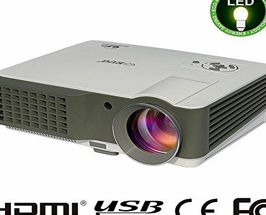 EUG LCD LED Home Theater Video Projector Full HD HDMI Support 1080p 3D 2500 Lumens Portable for Home Cinema Theatre Games Iphone Ipad Laptop