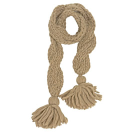 Eugenia Kim Taupe Chunky Wool Braided Knit Scarf