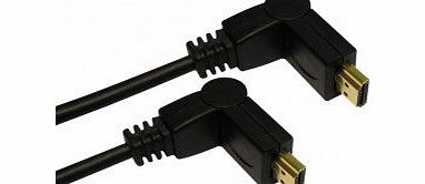 Euronetwork HDMI - HDMI 0.5 Metres HDMI Swivel Adjustable / Angle Lead Cable - (1.4a Version, 3D) CABLE WITH ETHERNET,COMPATIBLE WITH 1.4, 1.3c, 1.3b, 1.3, 1080P, PS3, XBOX 360, SKYHD, FREESAT, VIRGIN BOX, FULL H