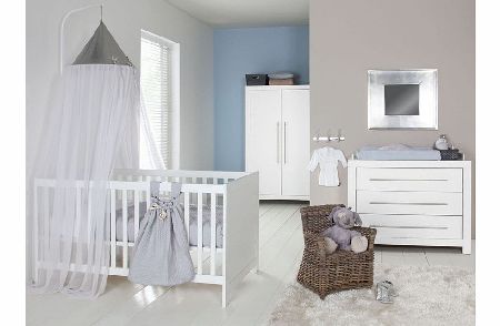 Europe Baby Vicenza White Cot Bed Roomset