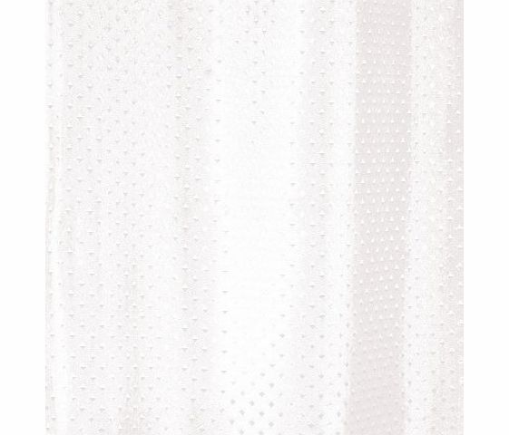 Euroshowers White Diamond fabric shower curtain 180x180 machine washable - weighted hem - rustproof eyelets