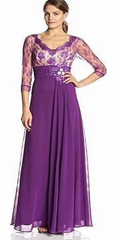 HE09053PP18, Purple, 18UK, Ever Pretty Plus Size Long Dress With Sleeves 09053