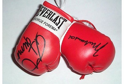 Autographed Mini boxing Gloves Muhammad Ali v George Foreman