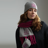 Hat Scarf and Glove Set - Bright Pink -