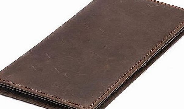 EverVanz Mens Concise Vintage Genuine Leather Long Bifold Wallet