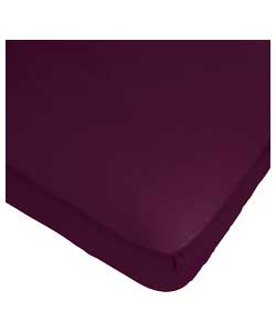 Everyday Cassis Percale Fitted Sheet - Double