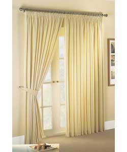 Lined Pencil Pleat Ivory Curtains - 46