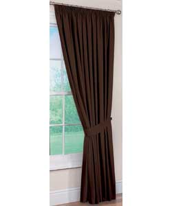 Everyday Pencil Pleat Chocolate Curtains - 90 x