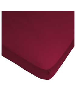 Everyday Ruby Red Percale Fitted Sheet - Kingsize