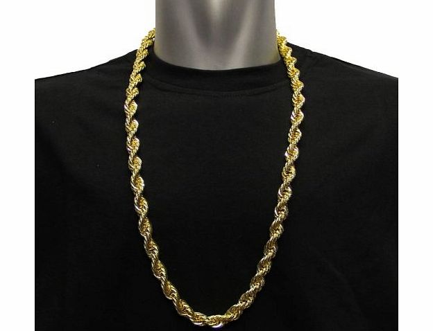 Everything Bling RUN DMC HIP HOP ROPE CHAIN, DOOKIE CHAIN 18K GOLD PLATED STAINLESS STEEL, 10mm x 24`` - TOP QUALITY