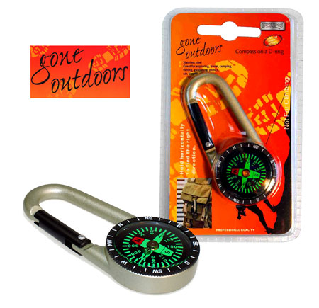 (BOYZ TOYS) Gone Outdoors Compass with D-Ring