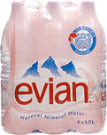 Evian Natural Still Mineral Water (6x1.5L)