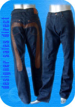 Evisu Brown Leather Jeans