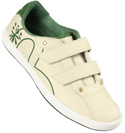 Cream and Green Velcro Fastening Trainer Shoe