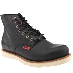 Evisu Male Raddish Leather Upper Casual Boots in Black, Dark Brown
