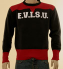 Mens Ink & Red with White Evisu Logo Cotton Sweatshirt