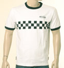 Evisu Mens White Grand Evisu Check Printed Short Sleeve T-Shirt