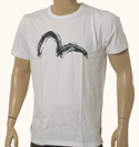 White Cotton T-Shirt with Navy Logo