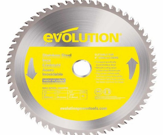 Evolution Evoblade 230 SS 230mm TCT Circular Saw Blade for Stainless Steel