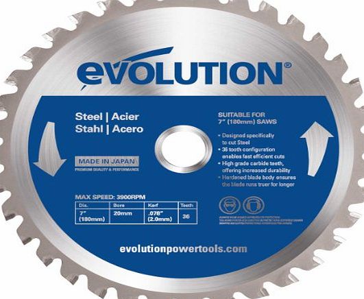 Evolution Evoblade TCT Circular Saw Blade for Steel 180 mm