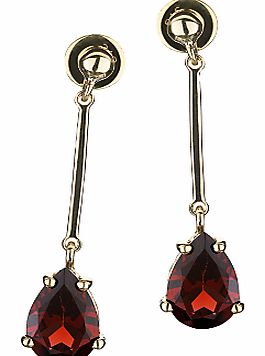 EWA 9ct Yellow Gold and Garnet Drop Earrings