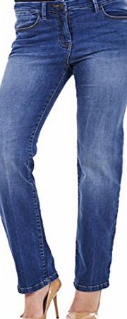 Ex Famous Store Ladies Straight Leg Jeans Womens Pants Cotton Regular Fit Denim Plus Size Stretch