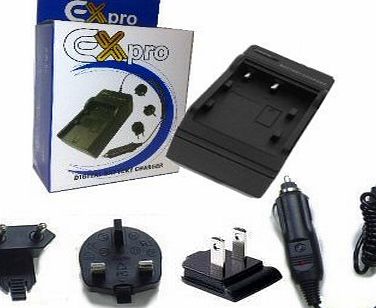 Ex-Pro JVC BN-VG107, BN-VG114, BN-VG121 Digital Camcorder Travel Charger, UK, USA, Canada amp; Europe - 2 Hour Fast Charge for JVC Everio GZ-HD500, GZ-HD620, GZ-HM300, GZ-HM330, GZ-HM550, GZ-MG750, G