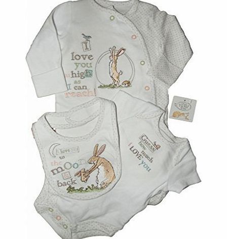 Ex-Store Guess How Much I Love You Baby Sleepsuit Bodysuit Bib Gift set Newborn to 6-9m (3-6 months)